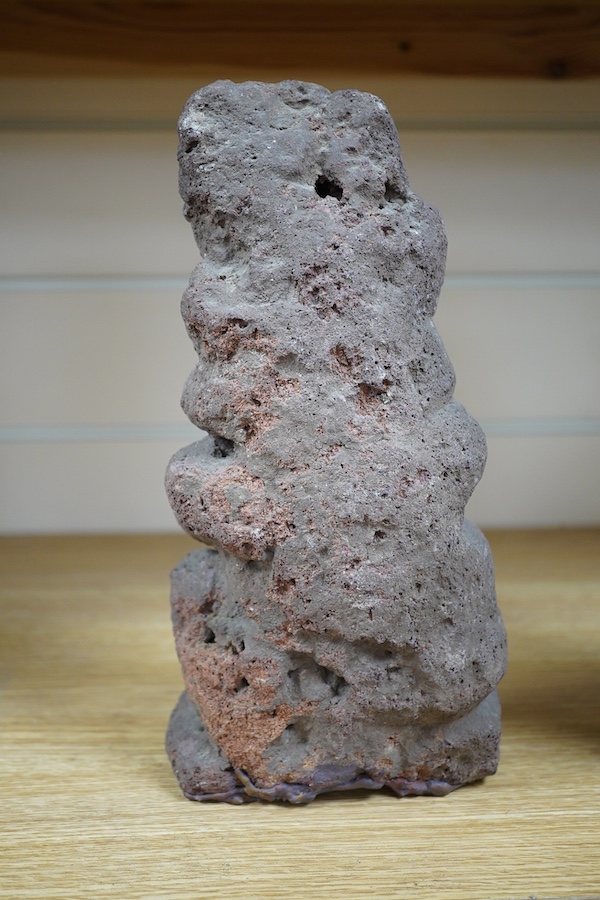 A South American lava stone figure, possibly Aztec, 26cm. Condition - commensurate with age